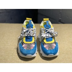 V*ERSACE CHAIN REACTION SNEAKERS BLUE&amp;WHITE&amp;YELLOW