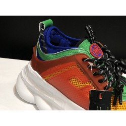 V*ERSACE CHAIN REACTION SNEAKERS BLACK&amp;WHITE&amp;RED&amp;GREEN&amp;BLUE