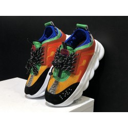 V*ERSACE CHAIN REACTION SNEAKERS BLACK&amp;WHITE&amp;RED&amp;GREEN&amp;BLUE