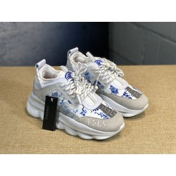 V*ERSACE CHAIN REACTION SNEAKERS GREY&amp;WHITE&amp;BLUE