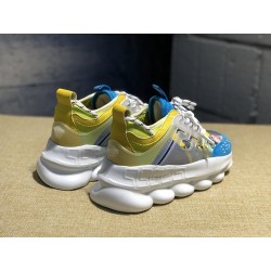 V*ERSACE CHAIN REACTION SNEAKERS BLUE&amp;WHITE&amp;YELLOW