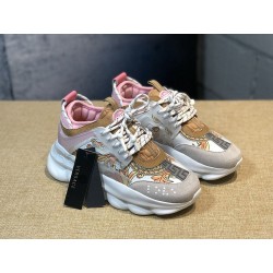 V*ERSACE CHAIN REACTION SNEAKERS PINK&amp;WHITE&amp;YELLOW&amp;GREY