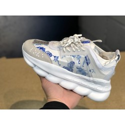 V*ERSACE CHAIN REACTION SNEAKERS GREY&amp;WHITE&amp;BLUE