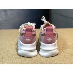 V*ERSACE CHAIN REACTION SNEAKERS PINK&amp;WHITE&amp;YELLOW&amp;GREY