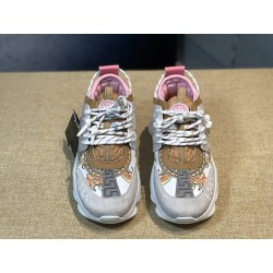 V*ERSACE CHAIN REACTION SNEAKERS PINK&amp;WHITE&amp;YELLOW&amp;GREY