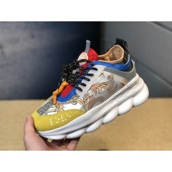 V*ERSACE CHAIN REACTION SNEAKERS RED&amp;WHITE&amp;YELLOW&amp;GREY&amp;BLUE