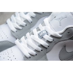 JORDAN 1 LOW WHITE/WOLF GREY